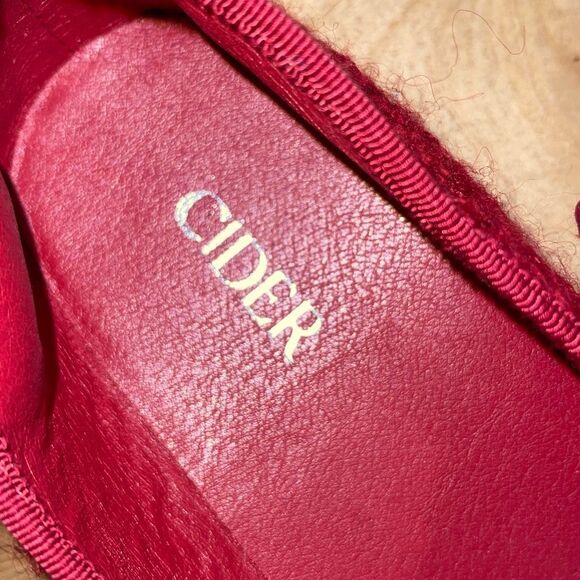 Cider FAUX PEARL & FLOWER DECOR TWEED MARY JANE FLATS Red Size 39 US 8.5 - Picture 6 of 6